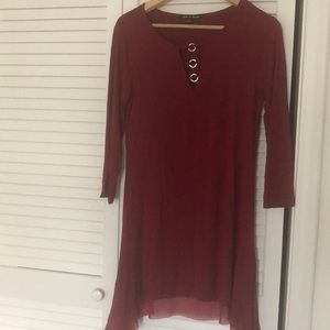 Cable & Gauge deep merlot dress